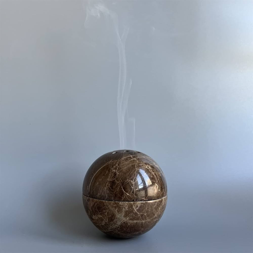 SAIDKOCC 9 Holes Handmade Natural Marble Round Incense Burner Holder for Meditation Decorative Ro... | Amazon (US)