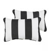 Click for more info about Sunbrella 2pk Cabana Classic Lumbar Outdoor Throw Pillows Black/White