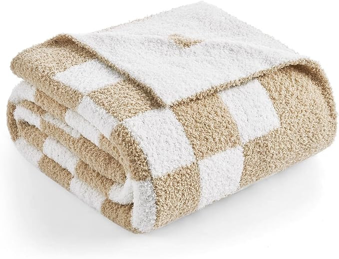 Snuggle Sac Checkered Throw Blanket for Couch, Super Soft, Cozy Warm Knit Blankets, Reversible Fl... | Amazon (US)
