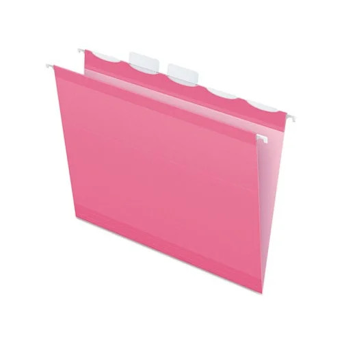Ready-Tab Colored Reinforced Hanging Folders Letter Size, 1/5-Cut Tab, Pink, 20/Box - Walmart.com | Walmart (US)