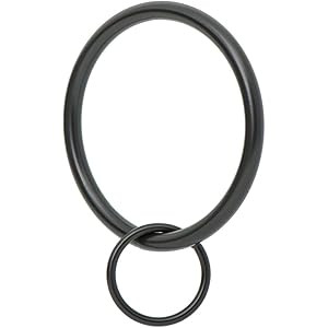 Ivilon Drapery Eyelet Curtain Rings - 2" Ring Loop for Hook Pins, Set of 14 - Black | Amazon (US)