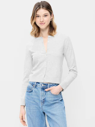 SoSoft Lite Cropped Crew-Neck Cardigan | Old Navy (US)