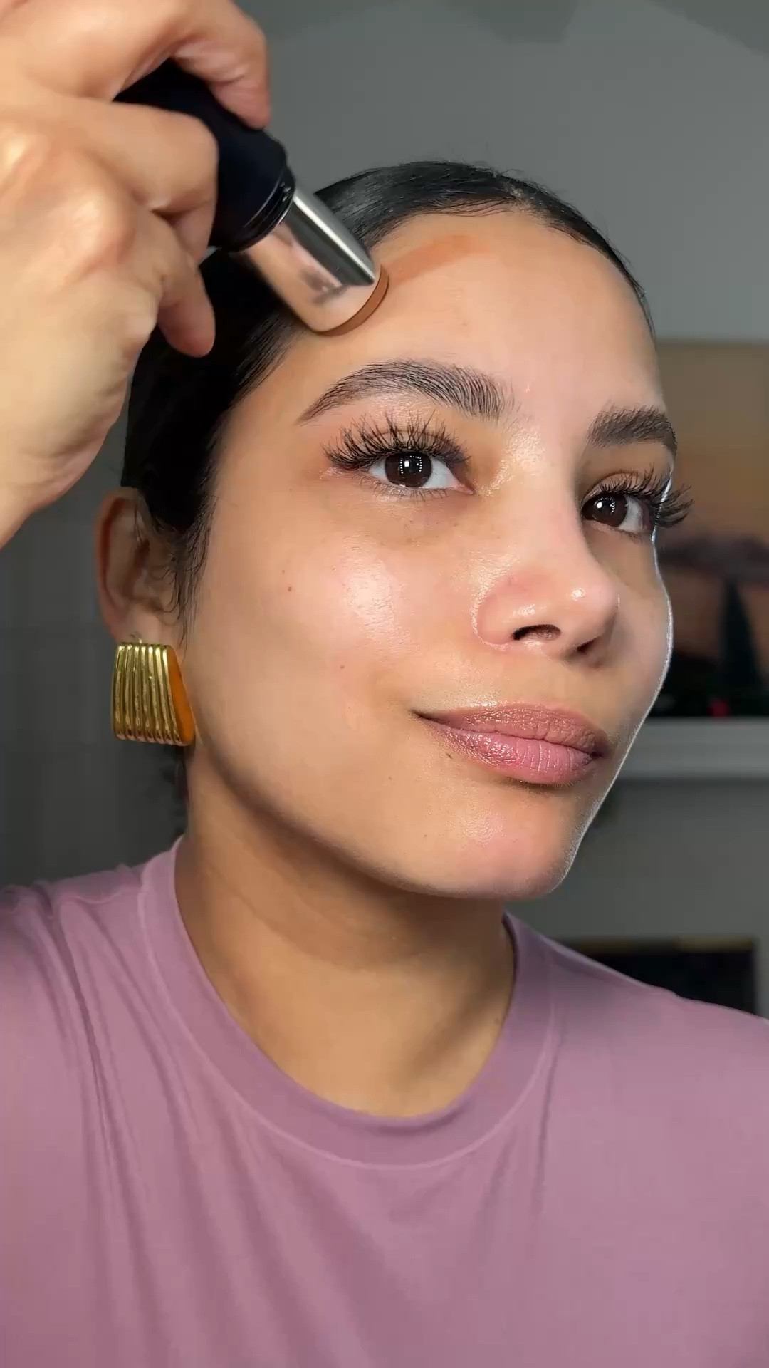 Simple quick makeup look without foundation 💕

DIOR Contour stick -Medium 
Hourglass concealer color - Sienna 
Loquid blush color - 44
Nars blush color- Orgasm Edge 
Laura Mercier Translucent Powder
Lipliner color Rosewood 
Clarins lip perfector color Toffee

#LTKBeauty