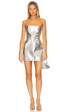 retrofete Casmir Leather Dress in Silver from Revolve.com | Revolve Clothing (Global)