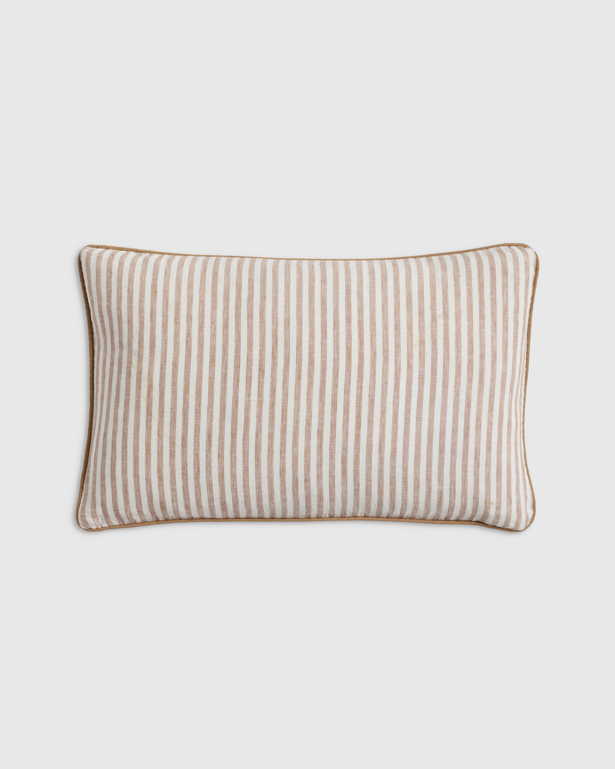 Quince | European Linen Stripe Euro Sham in Terracotta/White Stripe | Quince
