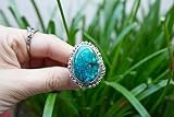 Natural Turquoise Ring Sterling Silver December Birthstone Turquoise Jewelry Southwestern Boho Gypsy | Amazon (US)