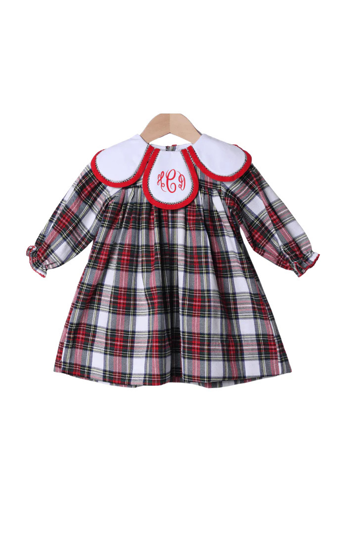 Tulip Red Tartan Plaid Dress | The Smocked Flamingo