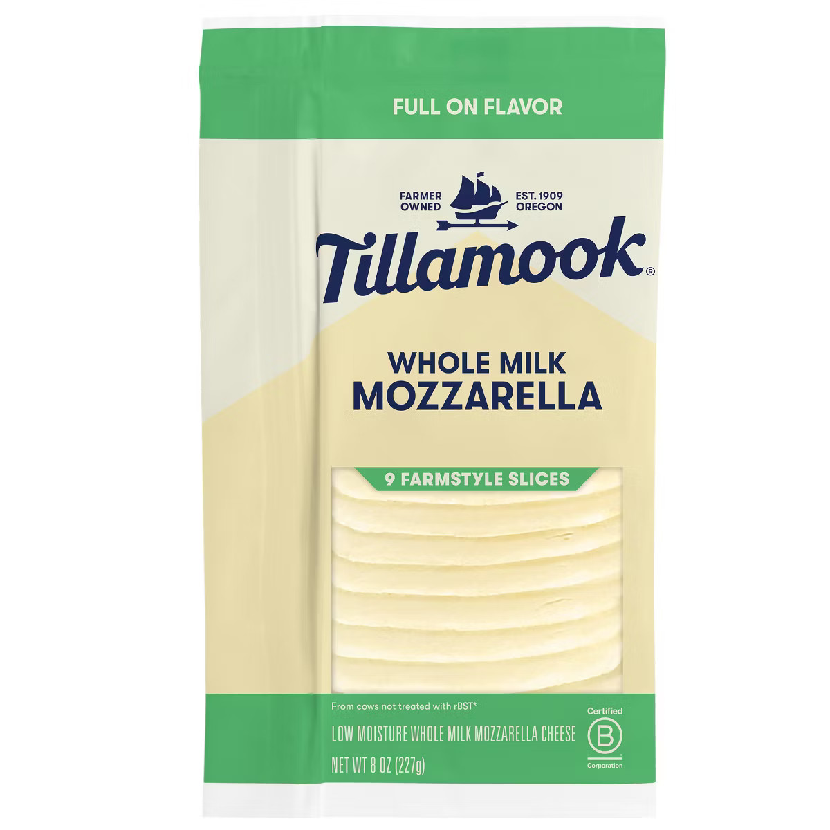Tillamook Farmstyle Whole Milk Mozzarella Cheese Slices - 8oz/9 slices | Target