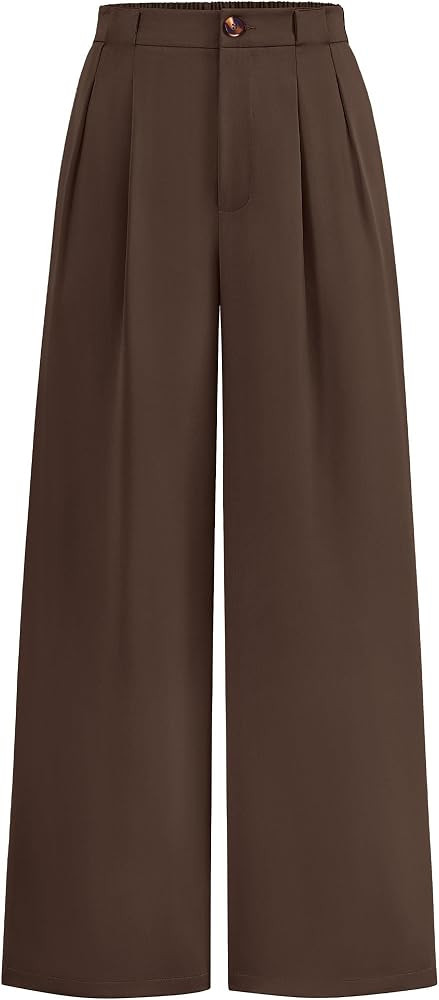KIRUNDO Wide Leg Pants for Women 2026 Dressy High Waisted Button Trousers | Amazon (US)