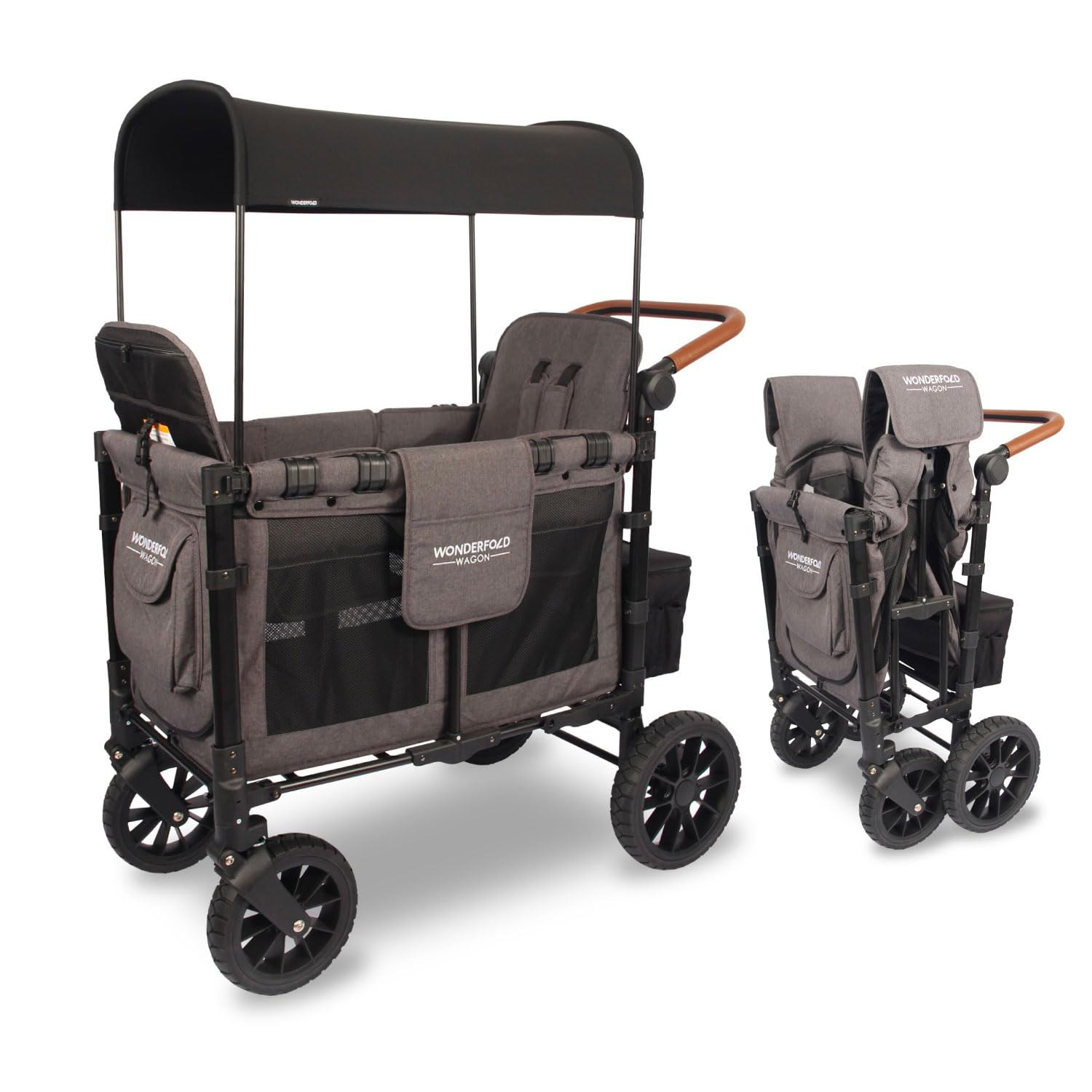 WONDERFOLD W2 Luxe Double Stroller Wagon Featuring 2 High Face-to-Face Seats with Magnetic Buckle... | Amazon (US)