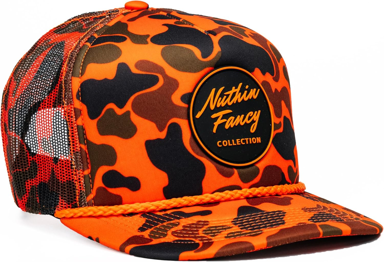 Nuthin Fancy CO Highway Hat, Foam Trucker Snapback with Pre-Curved Bill, Classic Style for Outdoor Adventures & Casual Wear, Men's & Women's, Orange Duck Camo | Amazon (US)