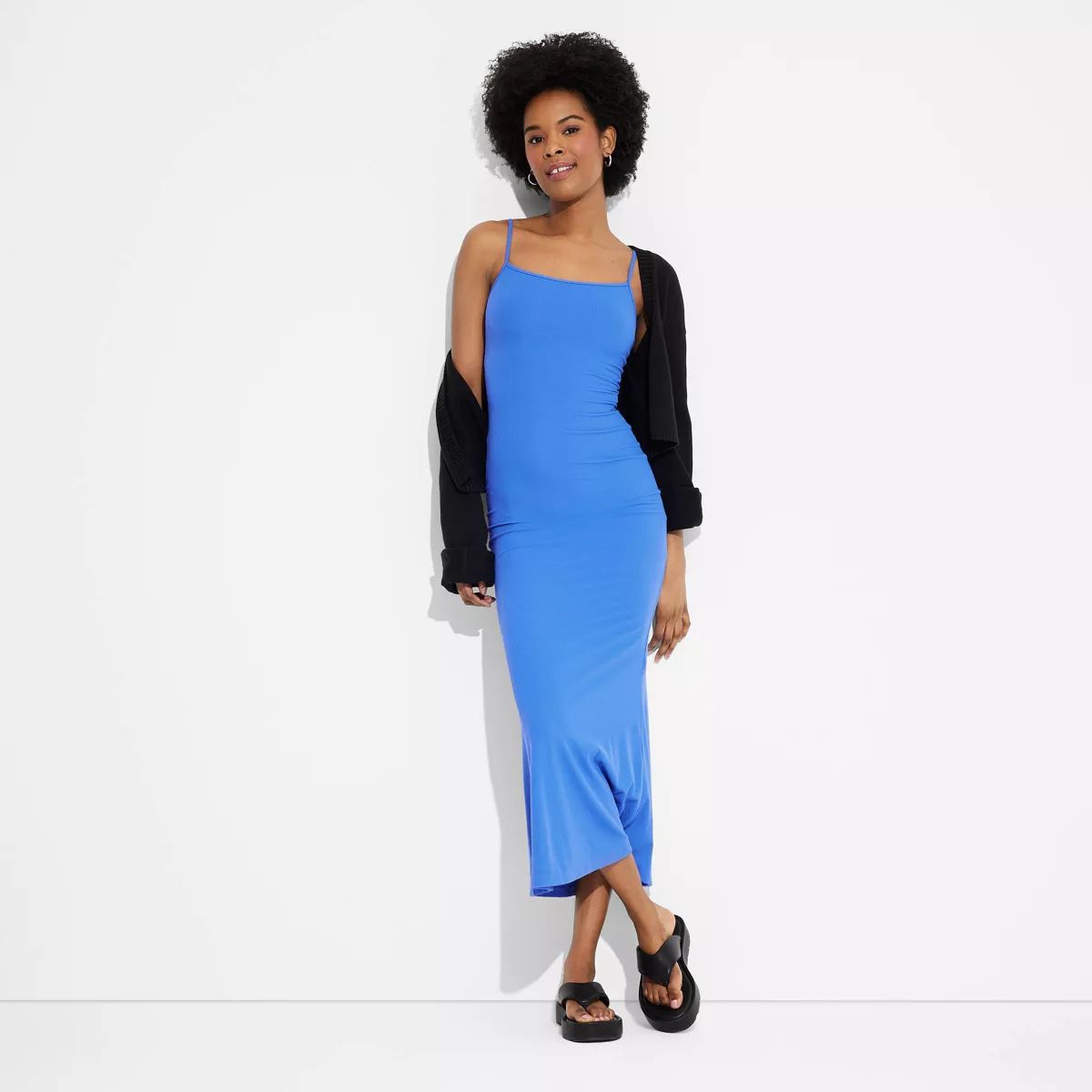 Women's Ribbed Maxi Slip Value Dress - Wild Fable™ Cobalt M | Target