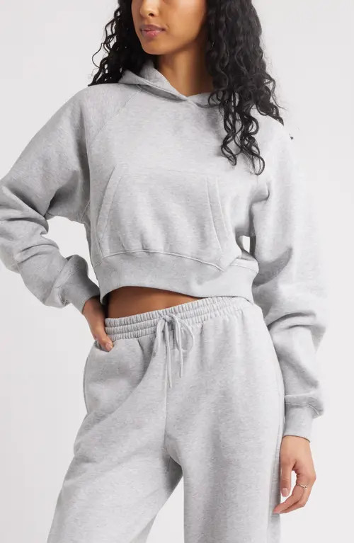 BP. Crop Hoodie in Grey Soft Heather at Nordstrom, Size Medium | Nordstrom