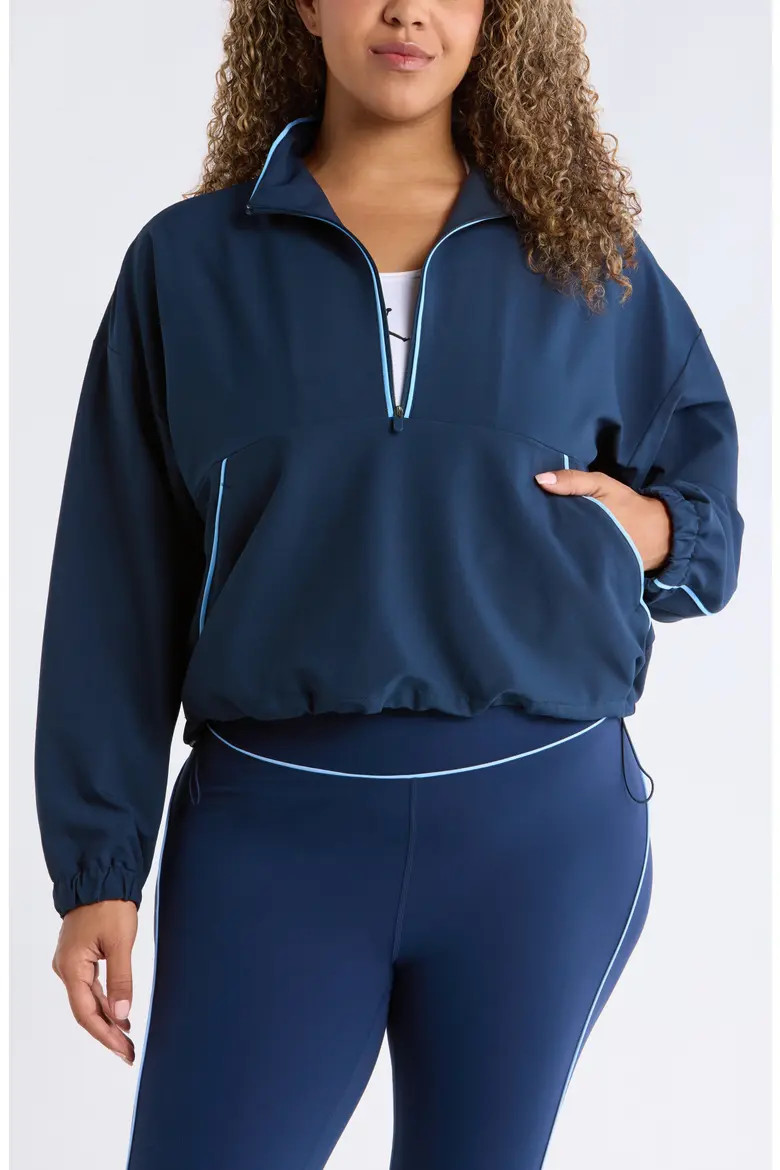 Piped Half Zip Pullover (Women) | Nordstrom | Nordstrom