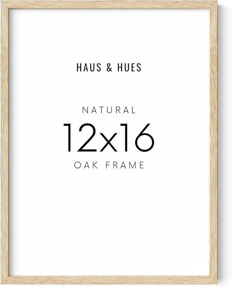 HAUS AND HUES 12"x16" Beige Oak Wood Frames -12x16 Poster Frames Frame for Wall Art, Frame for Po... | Amazon (US)