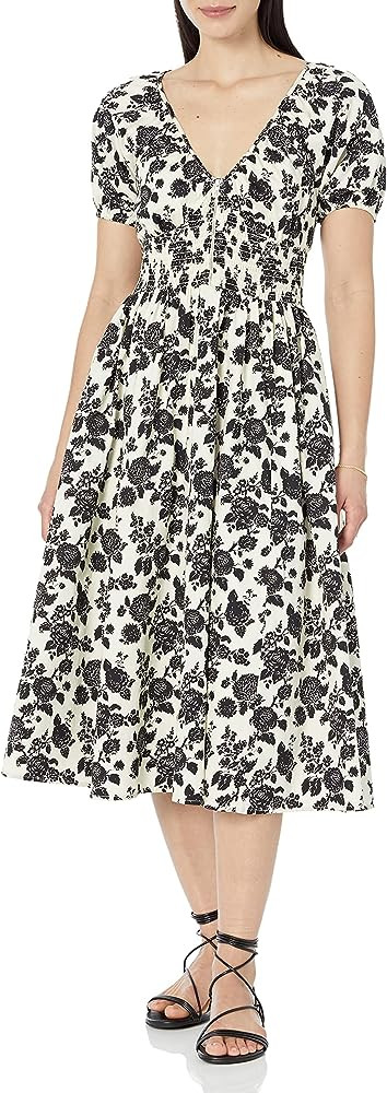 The Drop Women's Daksha Cotton Smocked Zipper Detail Dress | Amazon (US)