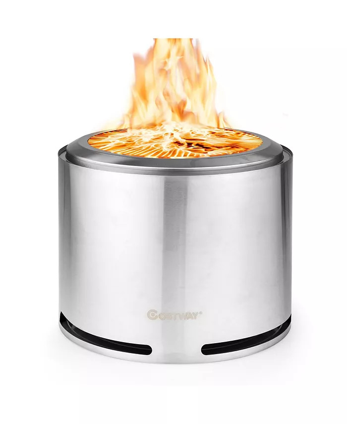 18.5'' Smokeless Fire Pit 304 Stainless Steel Stove Bonfire with Waterproof Cover | Macy's Canada