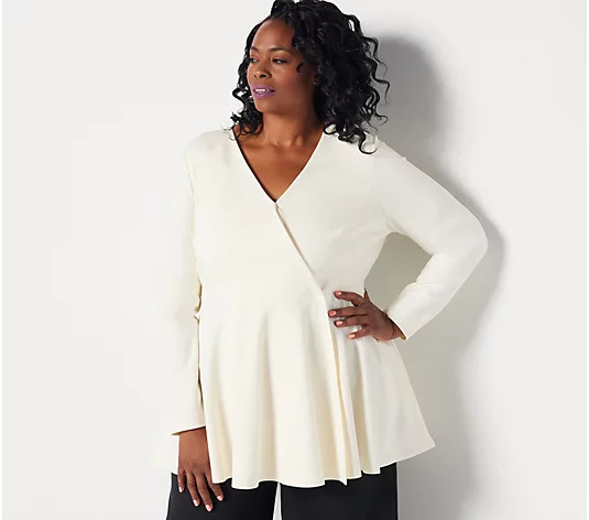 Girl With Curves Ponte Peplum Blazer - QVC.com | QVC