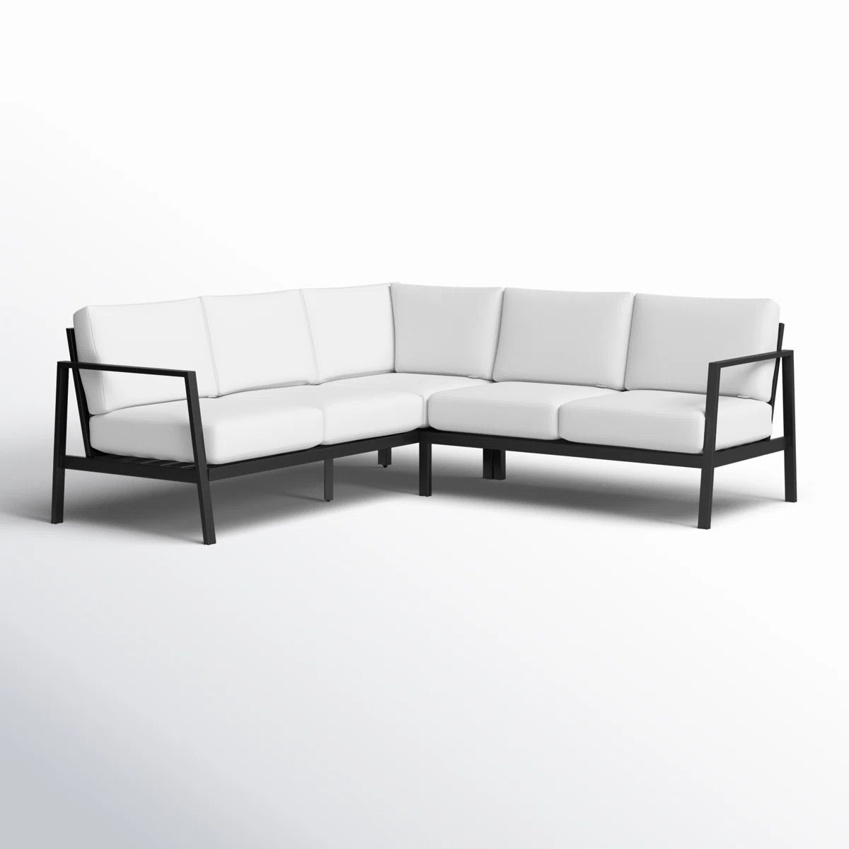 Armando 78'' Wide Triangle Aluminum Patio Sectional with Sunbrella® Cushions | Wayfair North America