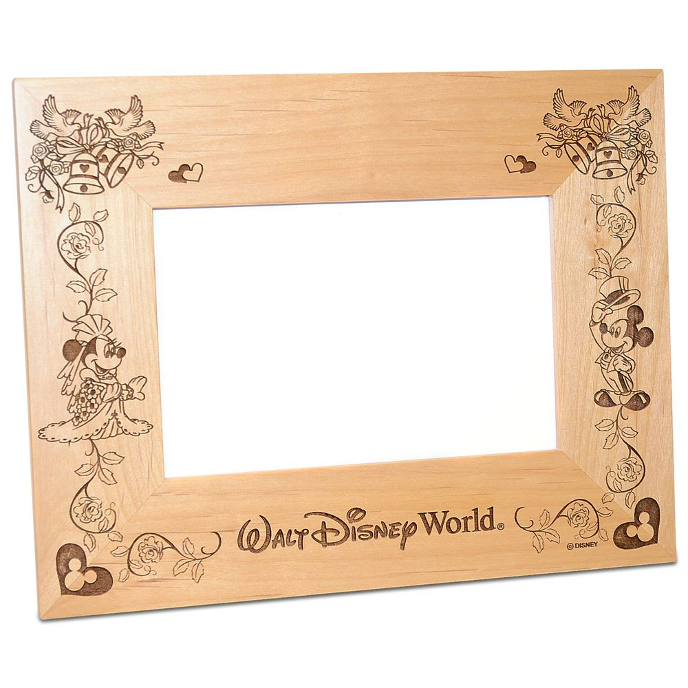 Walt Disney World Minnie and Mickey Mouse Wedding Photo Frame by Arribas – Personalizable | Disney Store