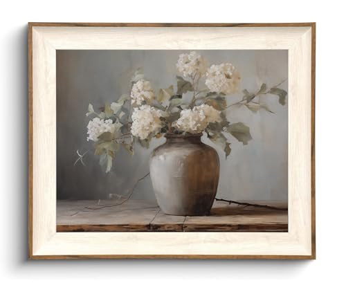 KISSFOX Framed Wall Art Vintage Wall Decor Hydrangea Canvas Art Flowers Pictures Botanical Paintings Still Life Artwork For Living Room Bedroom Bathroom Kitchen | Amazon (US)