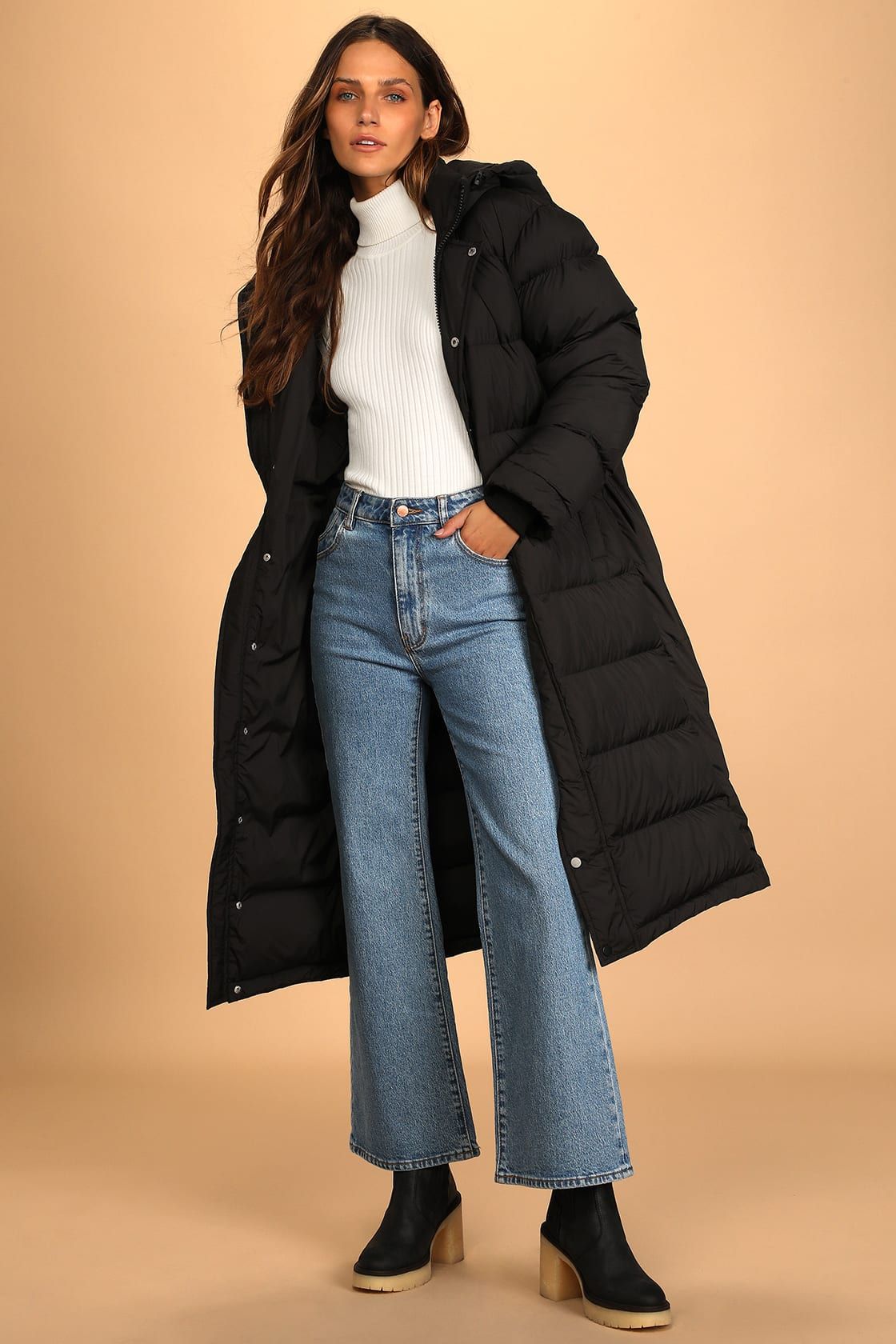 Embrace the Cold Black Quilted Long Puffer Jacket | Lulus (US)