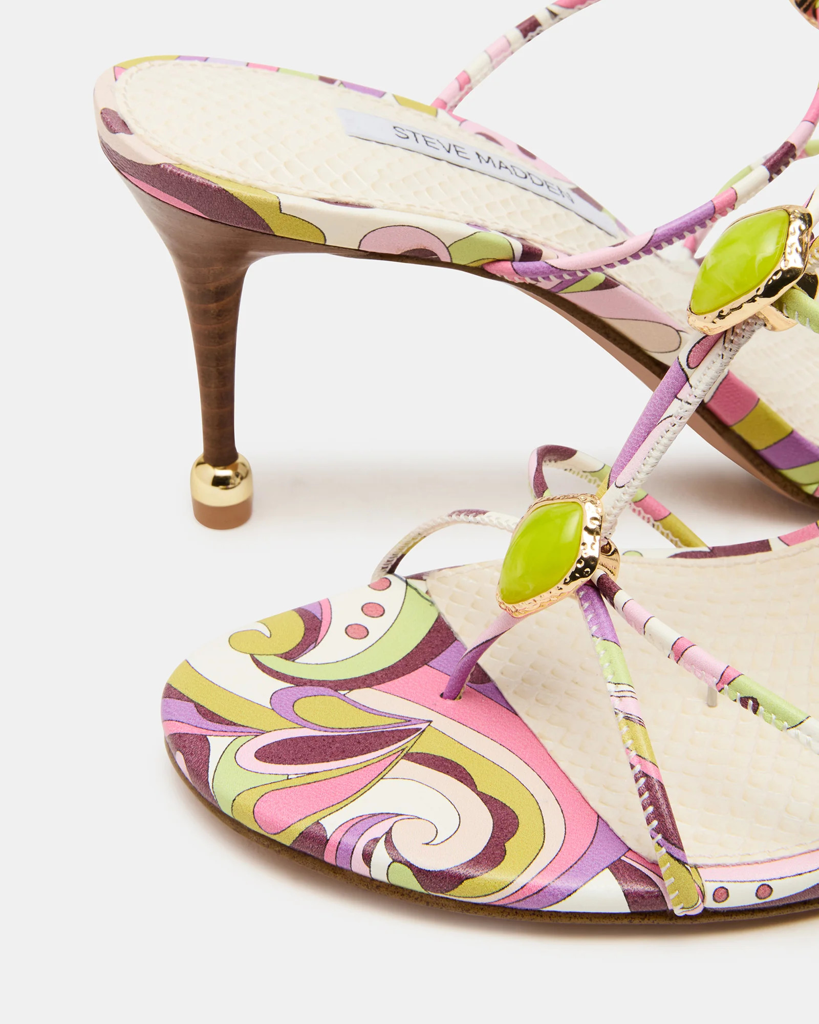 RAMOS Stone Pink Print Strappy Stiletto Women's Heel | Steve Madden (US)