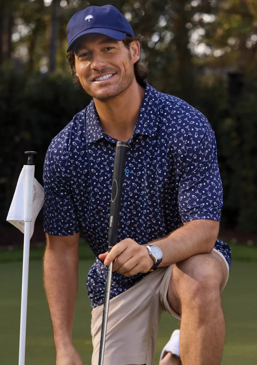 Sewing Down South x Crown & Ivy™ Calhoun Printed Short Sleeve Performance Polo Shirt | Belk