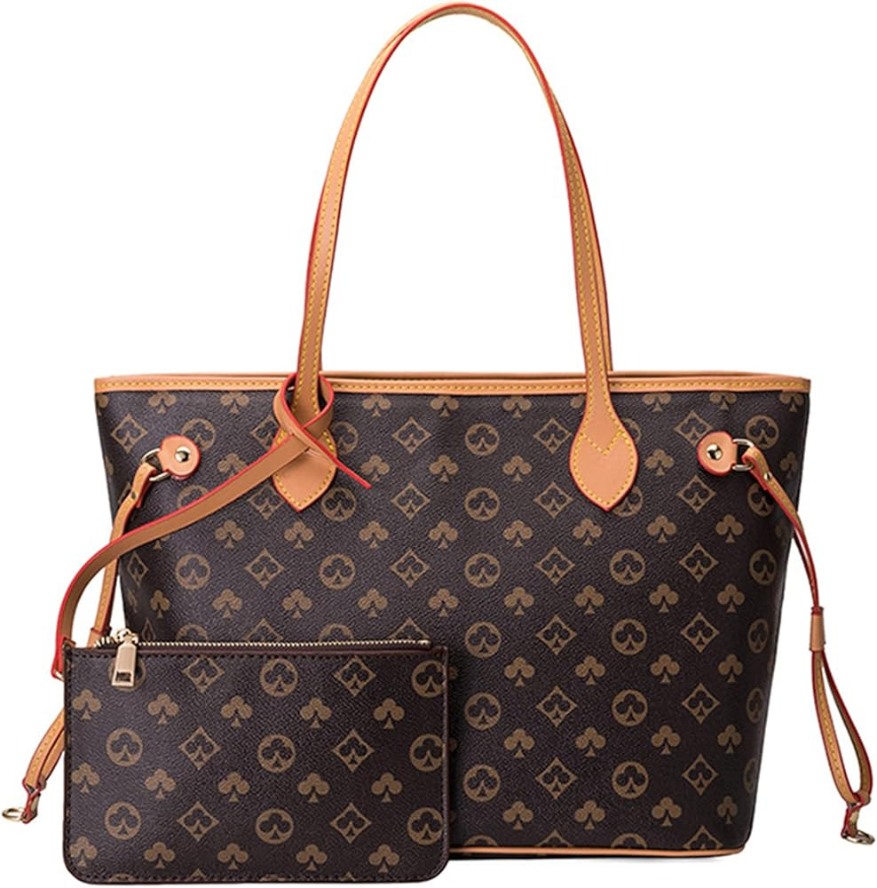 Leather Handbags For Women Top Handle Satchel Tote Shoulder Bag Ladies Stachel Purse Set | Amazon (US)