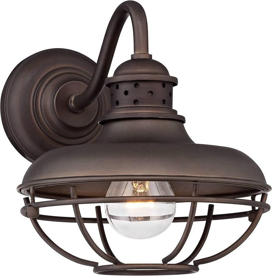 Franklin Iron Works Franklin Park Industrial Farmhouse Rustic Wall Light Sconce Oil Rubbed Bronze... | Amazon (US)