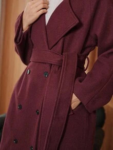 SHEIN Unity Elegant Straight-Cut Minimalist Solid Color Long Sleeve Overcoat For Women, Autumn/Wi... | SHEIN