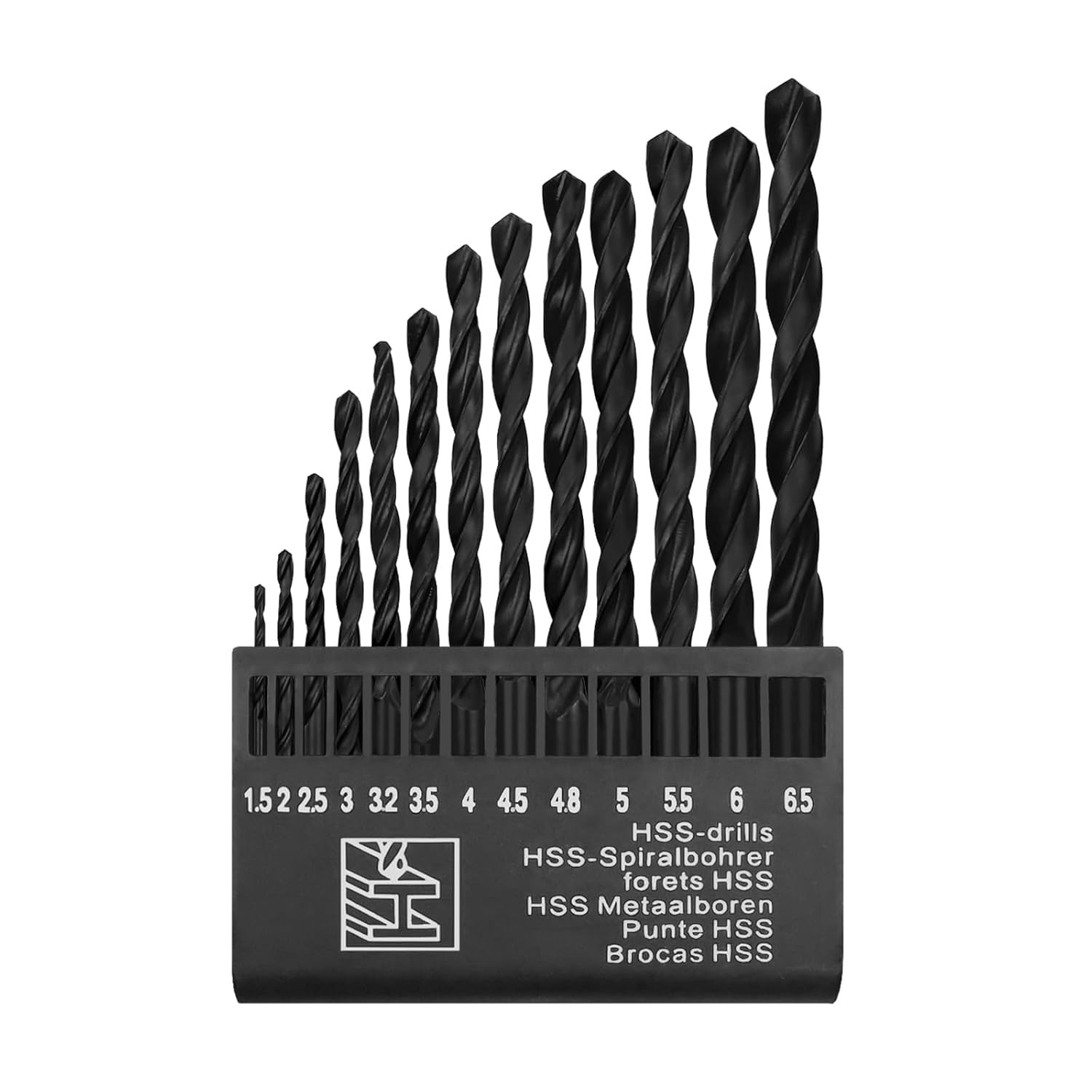 Drill Bit Set, 13PCS High-Speed Steel, Black, Suitable for Metal, Wood, and Plastic, Size from 1.5mm up to 6.5mm | Amazon (US)