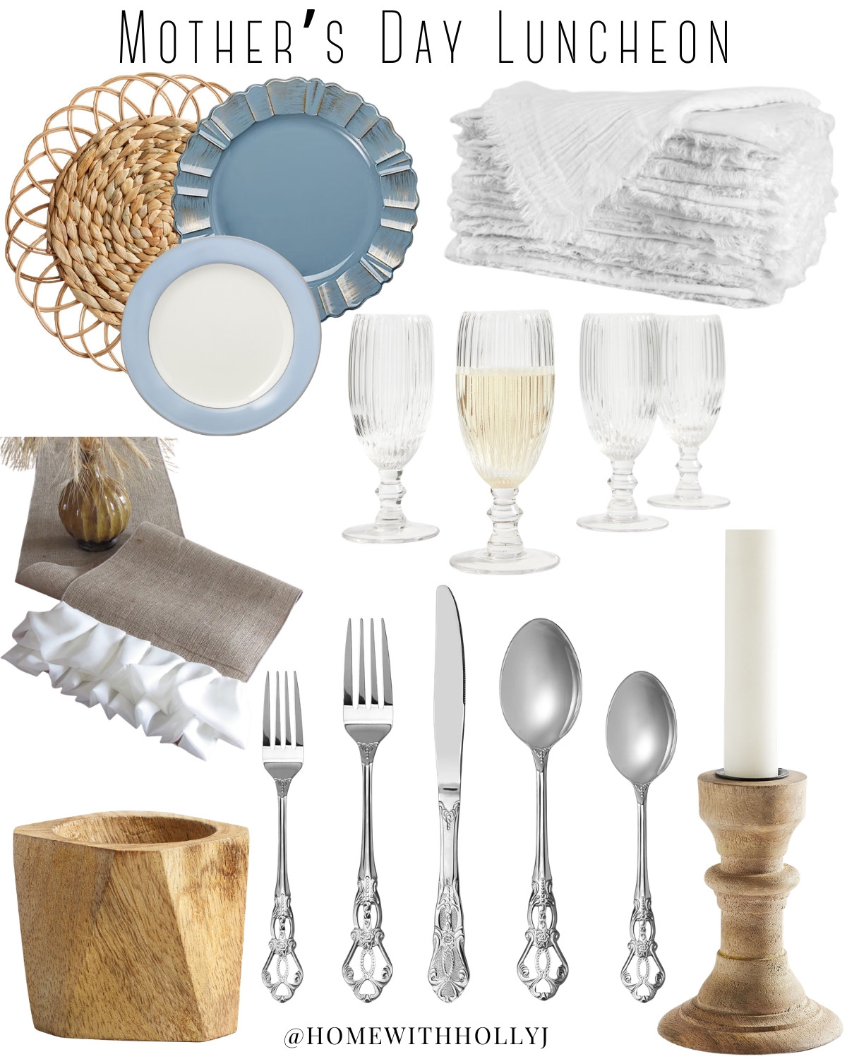 Blue + neutral = the MOST timeless spring hosting combo 🩵✨
This Mother’s Day table is giving coastal elegance meets cozy brunch vibes 🌿
Layered textures, soft linens, and classic glassware = effortless hosting
Shop my full Mother’s Day luncheon setup in LTK 🤍

#LTKhome #LTKSeasonal #MothersDayBrunch #BlueAesthetic #CoastalDecor #SpringTablescape #HostingInspo #NeutralHome #AmazonHomeFinds #TablescapeIdeas #BrunchAtHome #ElegantHome #HomeWithHollyJ #ShopHollyJHome 

 #LTKfoodie #LTKSeasonal #LTKHome