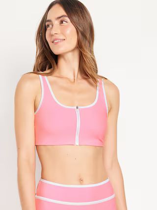 Zip-Front Bikini Swim Top for Women | Old Navy (US)