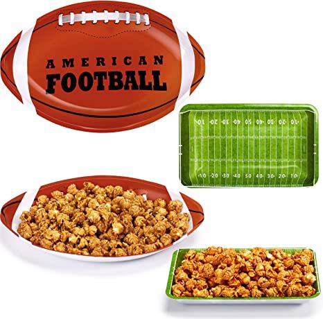 Cunhill Football Party Trays American Football Serving Trays Reusable Food Plates Football Snack ... | Amazon (US)