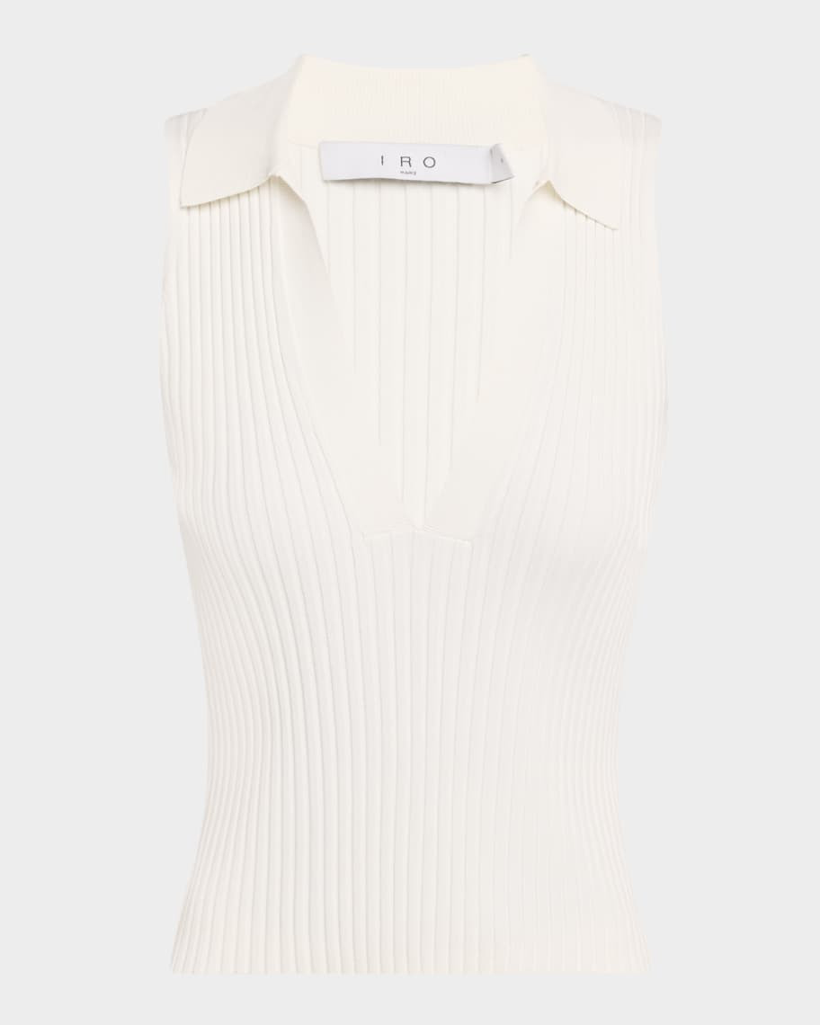 Kenzie Sleeveless Ribbed Top | Neiman Marcus