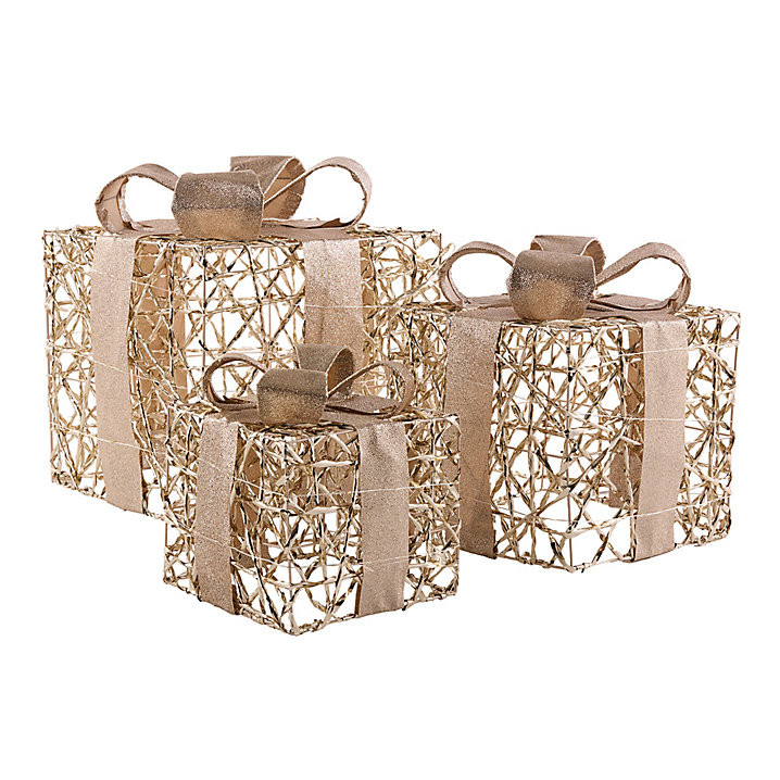 Micro LED Holiday Giftboxes - Set of 3 | Ballard Designs, Inc.