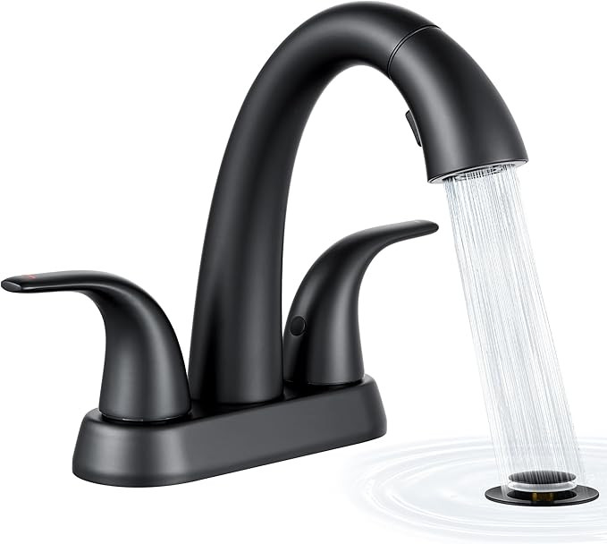 Ultimate Unicorn Matte Black Bathroom Sink Faucet - 4 Inch Centerset Pull Down Vanity Faucets 3 H... | Amazon (US)