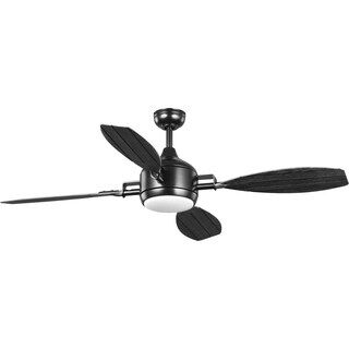 Rudder Collection Indoor Outdoor 56" Four-Blade Black Ceiling Fan - 13.970" x 30.000" x 12.200" | Bed Bath & Beyond
