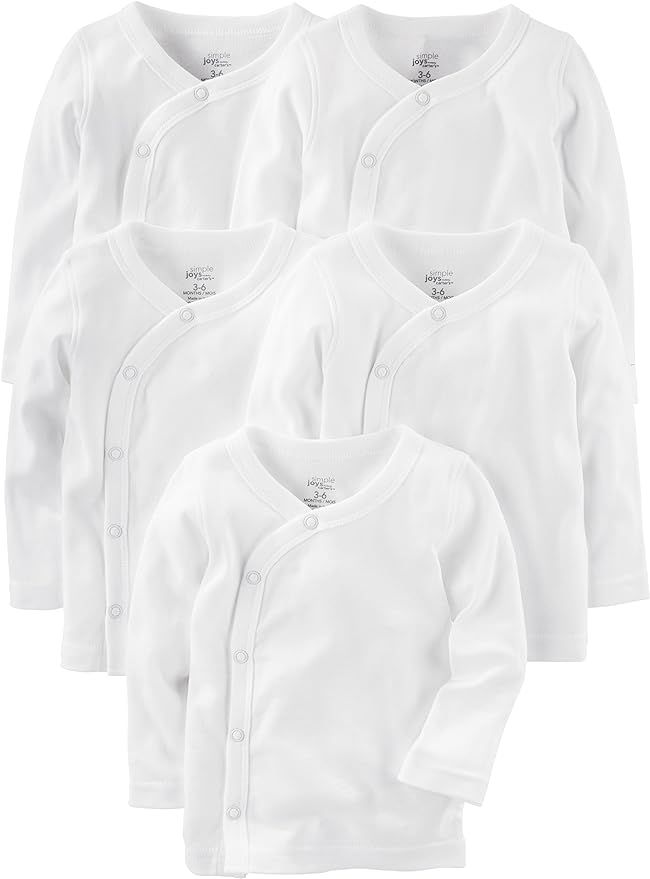 Simple Joys by Carter's Baby 5-Pack Side-Snap Long-Sleeve Shirt | Amazon (US)
