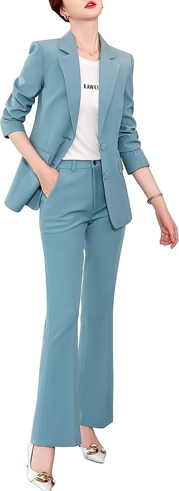 SUSIELADY Women's Blazer Suits Two Piece Solid Work Pant Suit for Women Business Office Lady Suit... | Amazon (US)