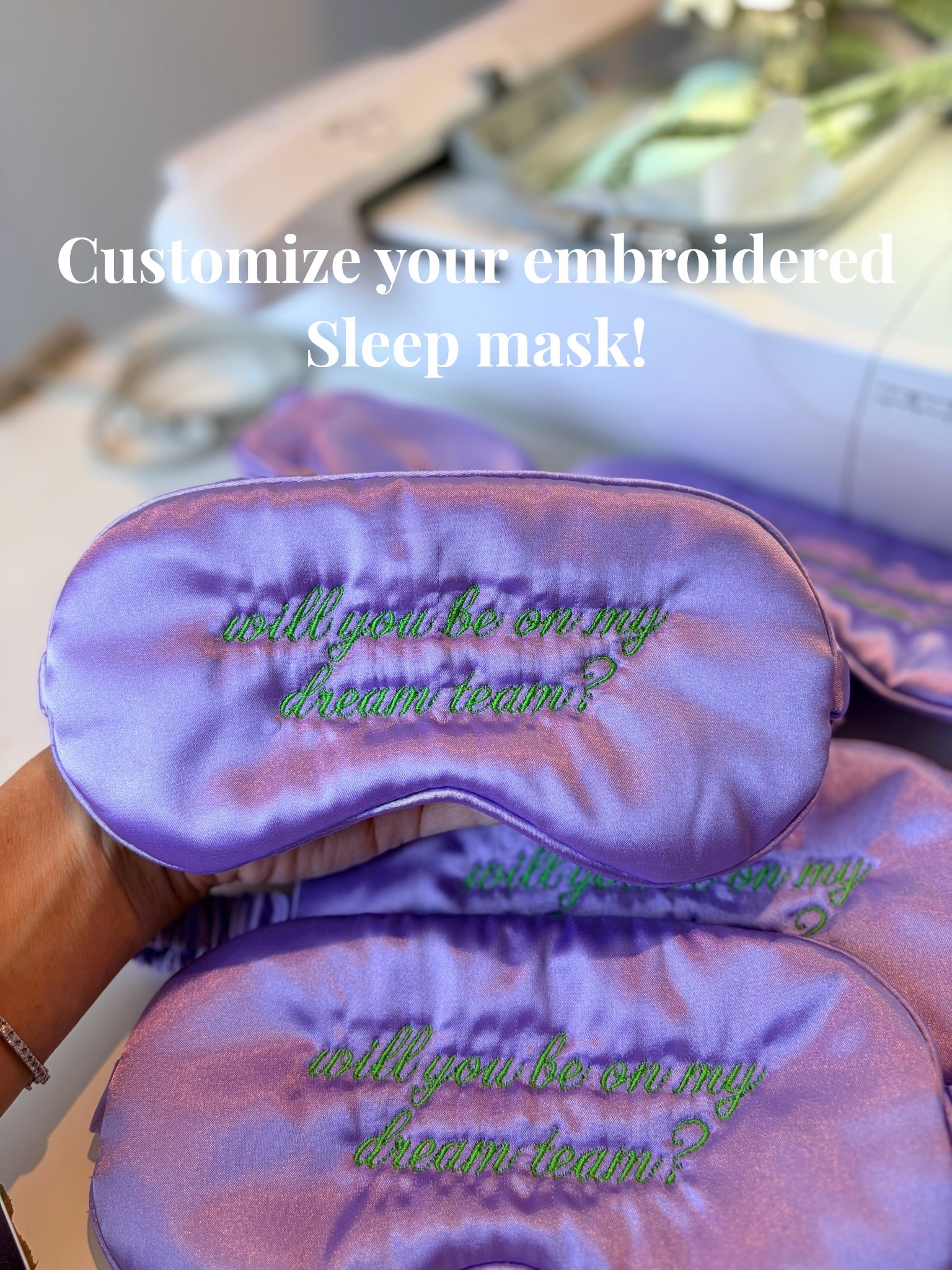 Customize your sleep masks for you and your girls! Whether it’s a bachelorette party, birthday party or girls weekend! 🤍 a must-have party favor

#LTKselfcare #LTKmorningroutine #LTKBeauty