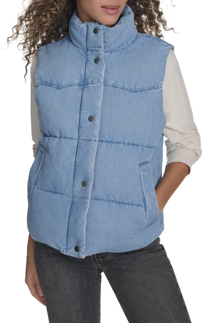 Western Denim Puffer Vest | Nordstrom