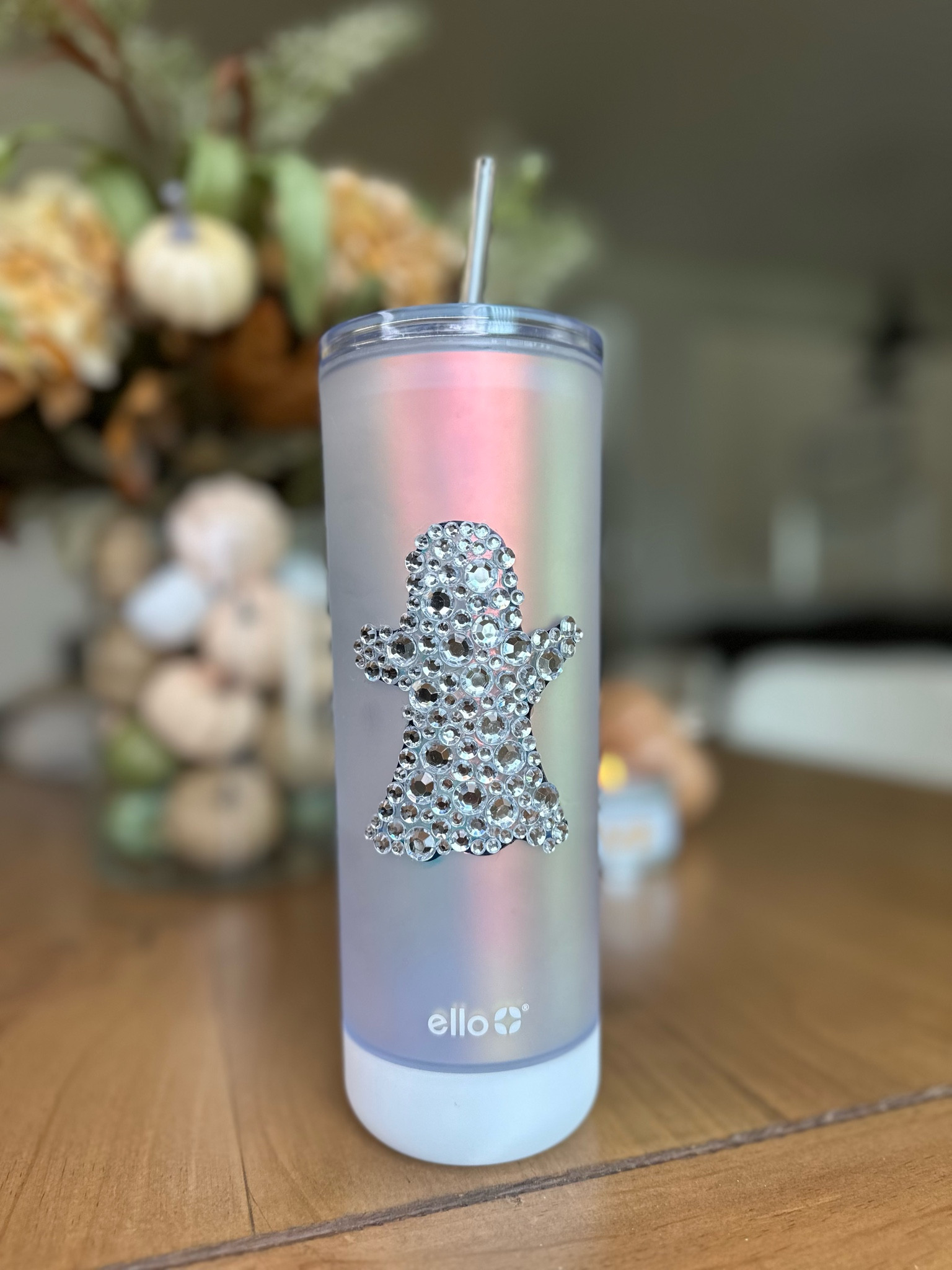 Ello Monterey 24 oz Plastic Tumbler, Black Iridescent 