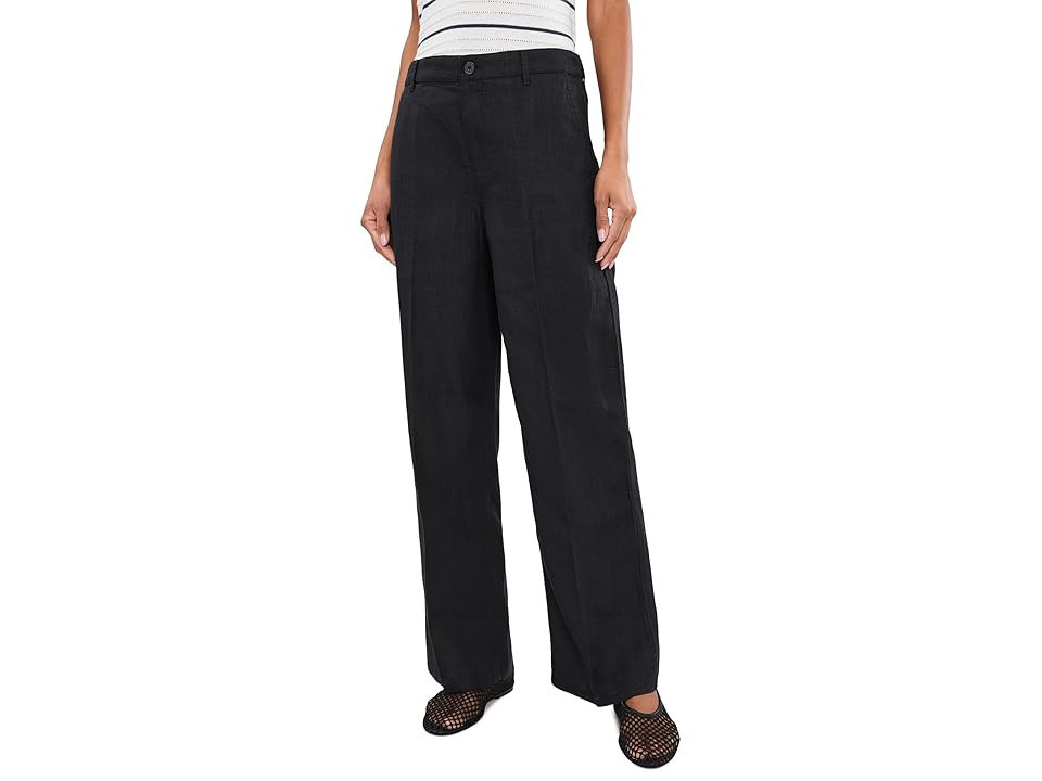 Madewell The Zoe Relaxed Straight Pant in 100% Linen Women's Clothing Jet Black: 4 30 | Zappos.com