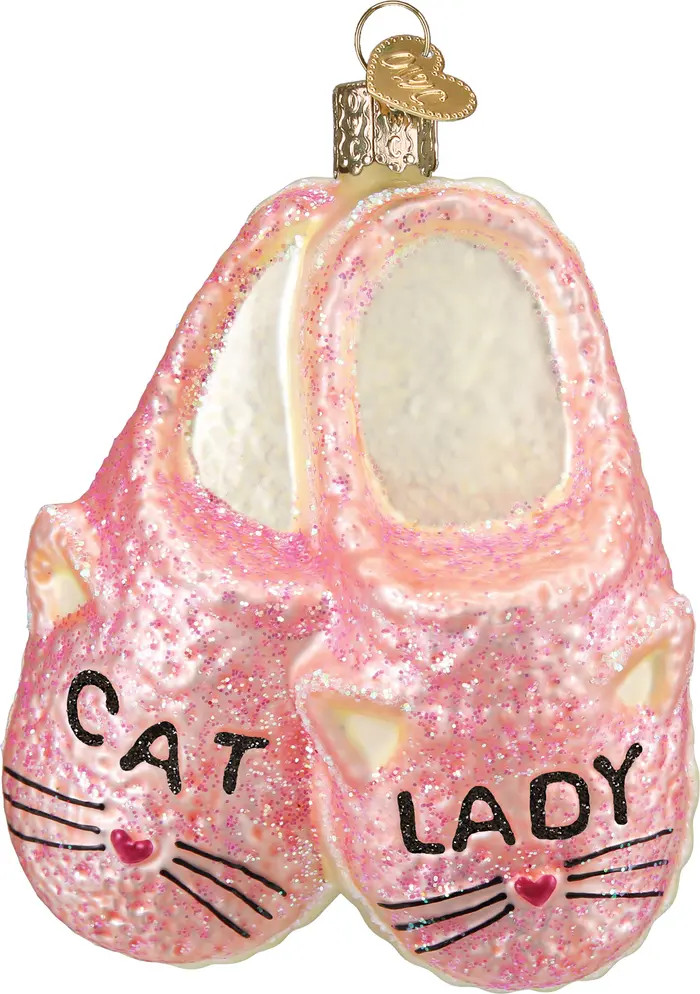 Old World Christmas Cat Lady Slippers Glass Ornament | Nordstrom | Nordstrom
