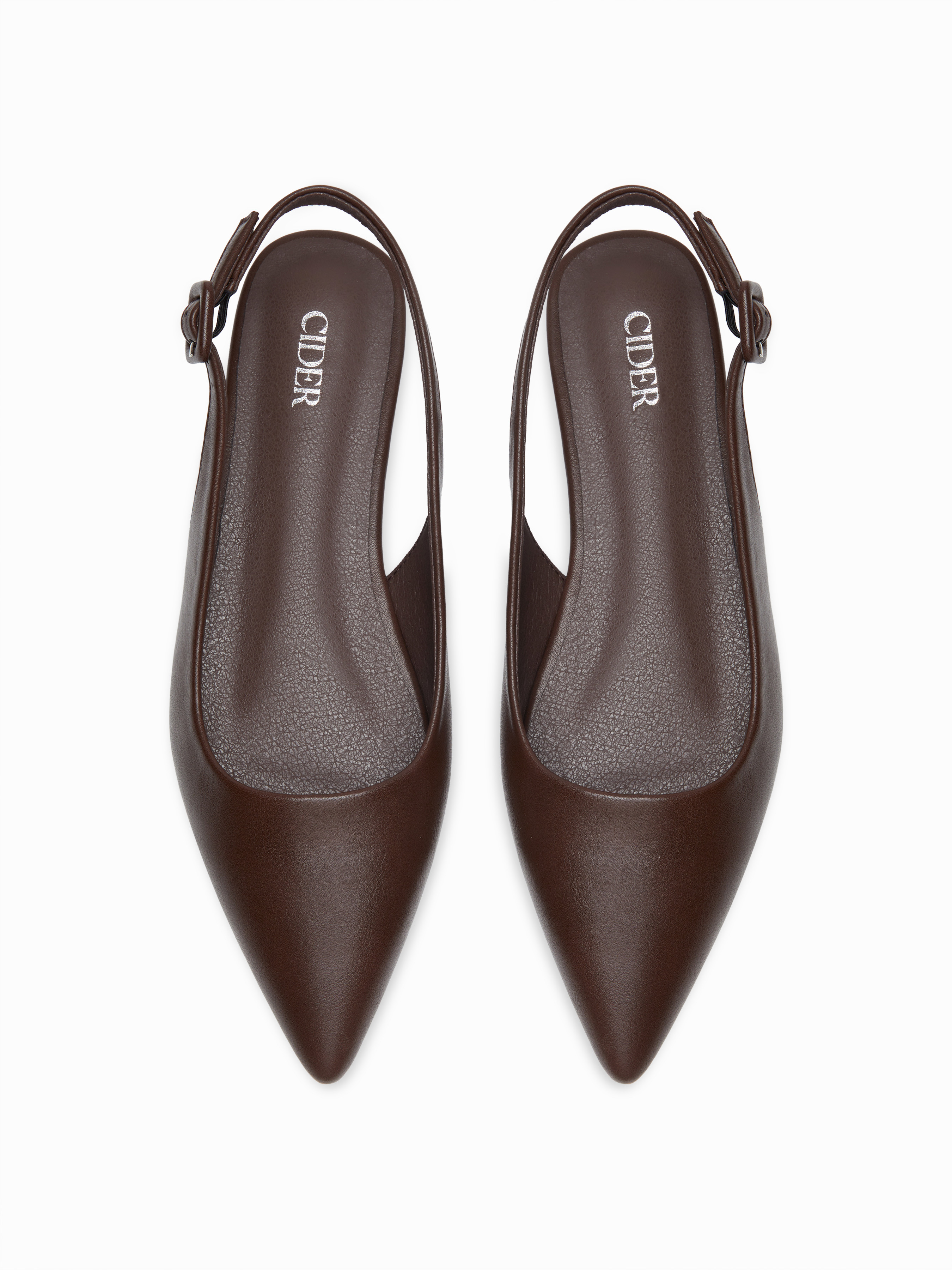 POINTED TOE SLINGBACK FLATS  For Daily Casual Date Work | Cider
