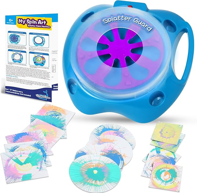 Spin Art Machine Variable Speed, Battery Operated Spinner - Paint Spinner with Splatter Guard, Wa... | Amazon (US)