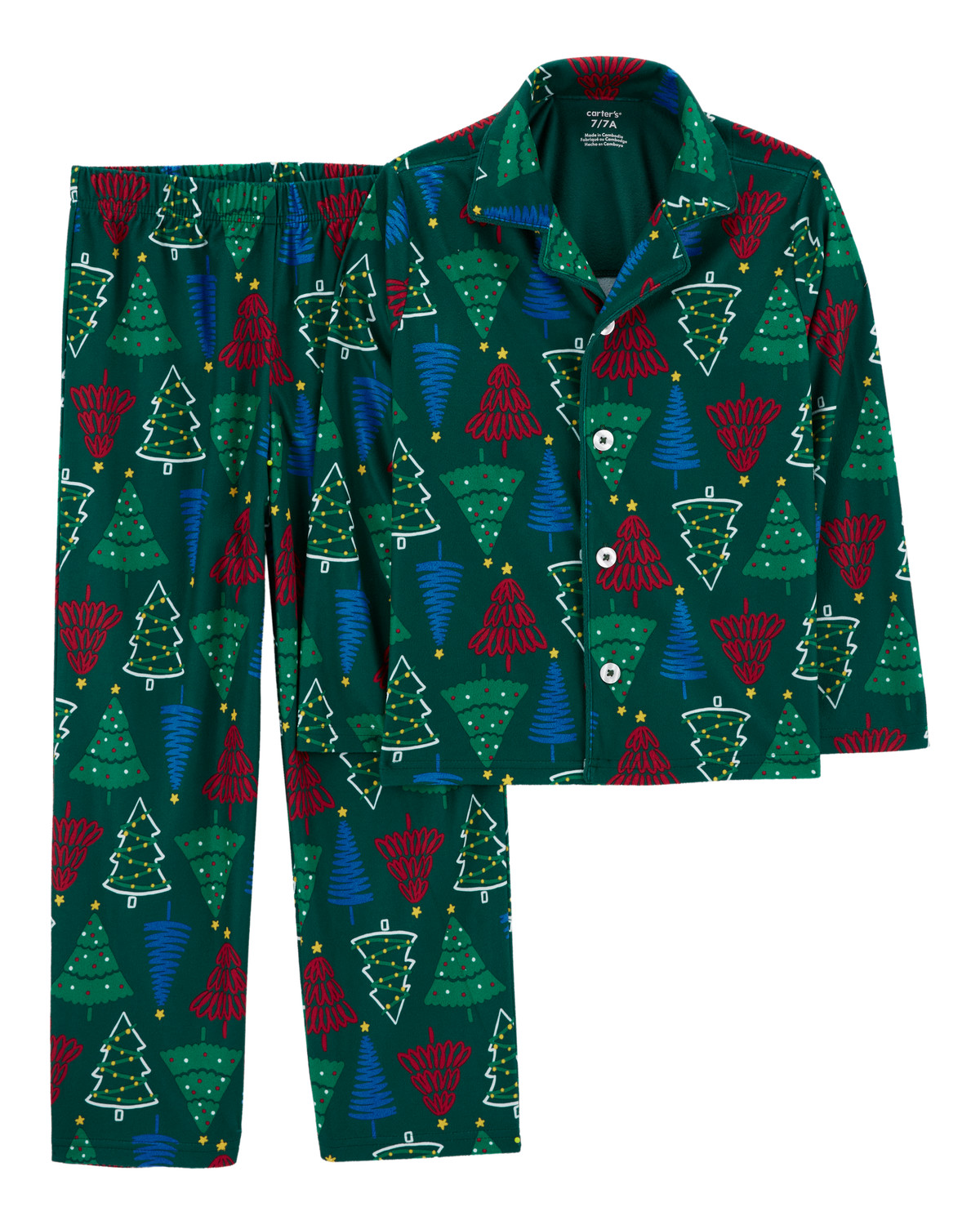 Kid 2-Piece Christmas Tree Fleece Coat Style Pajamas - Carter's | Carter's | Carter's Inc