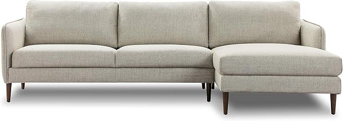 Poly and Bark Latta Right-Facing Fabric Sectional Sofa in Twill Stone | Amazon (US)